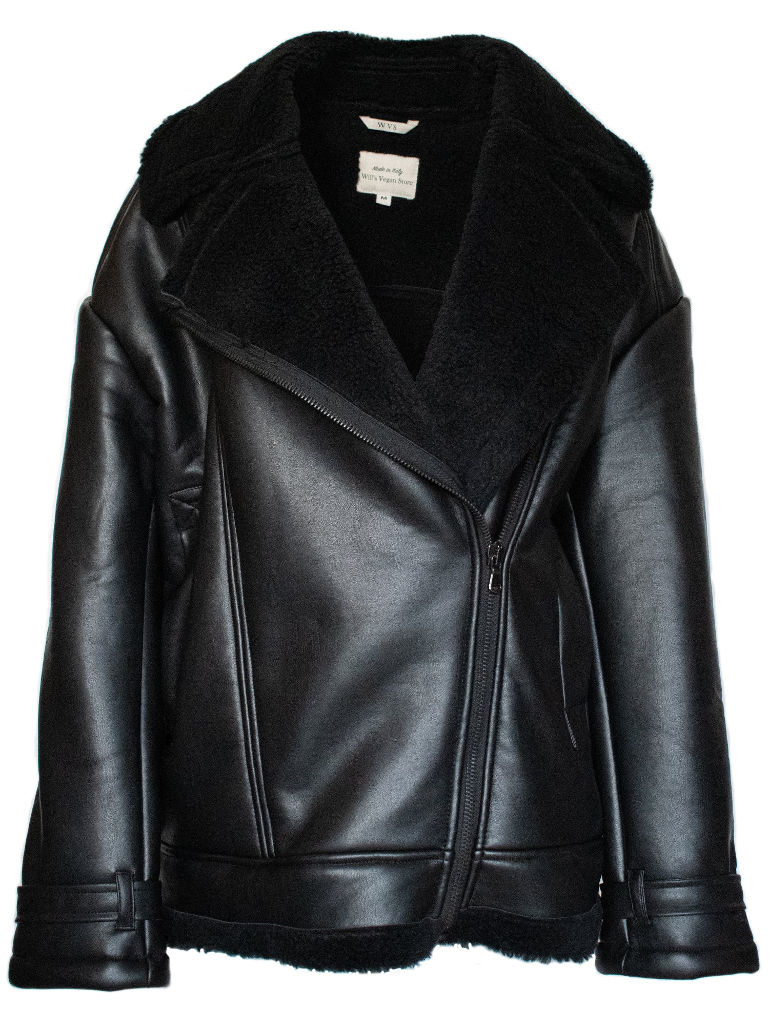 Black aviator biker outlet jacket