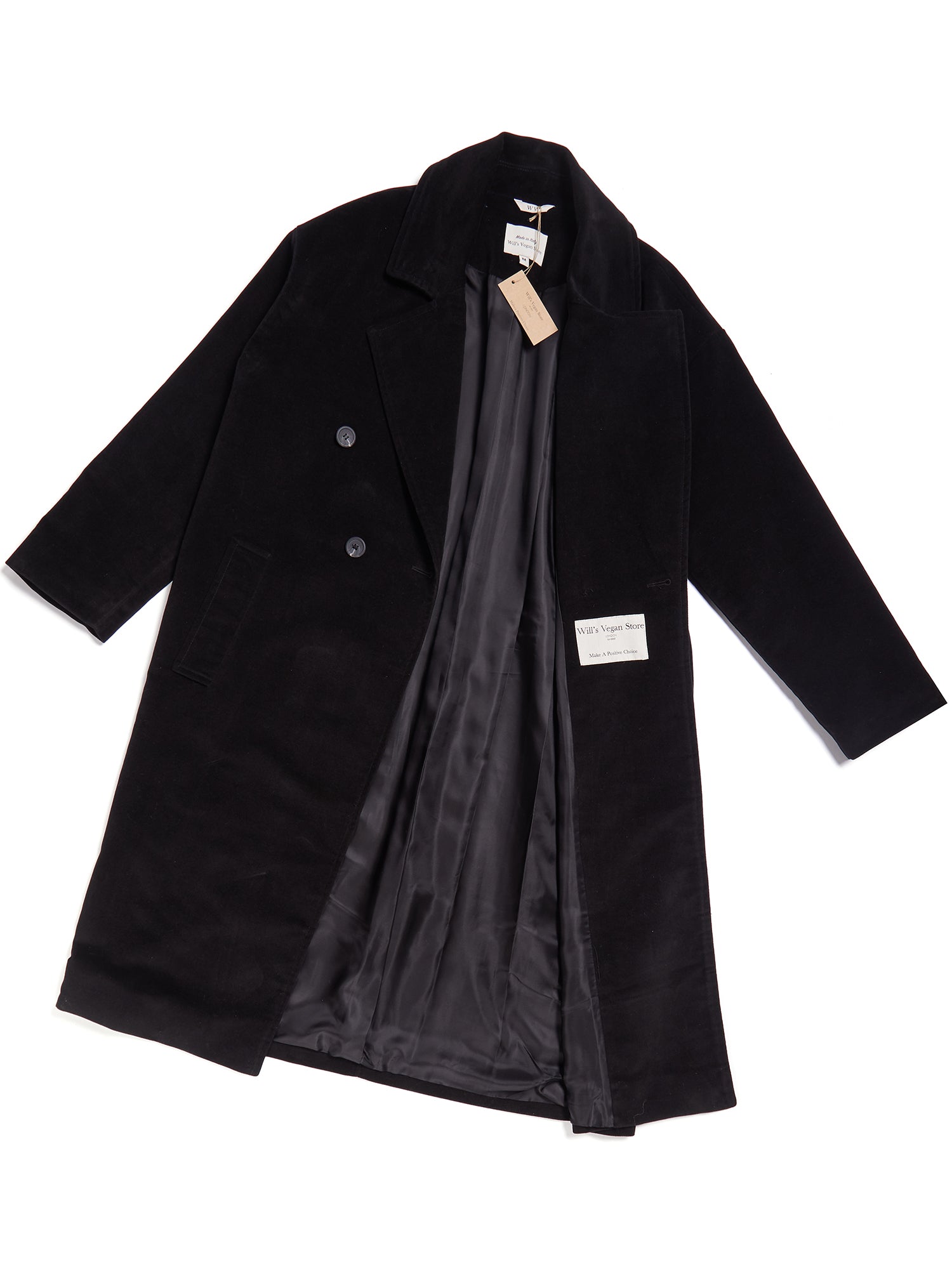 Men's Double Breasted Vegan Wool Coat | Will's Vegan Store