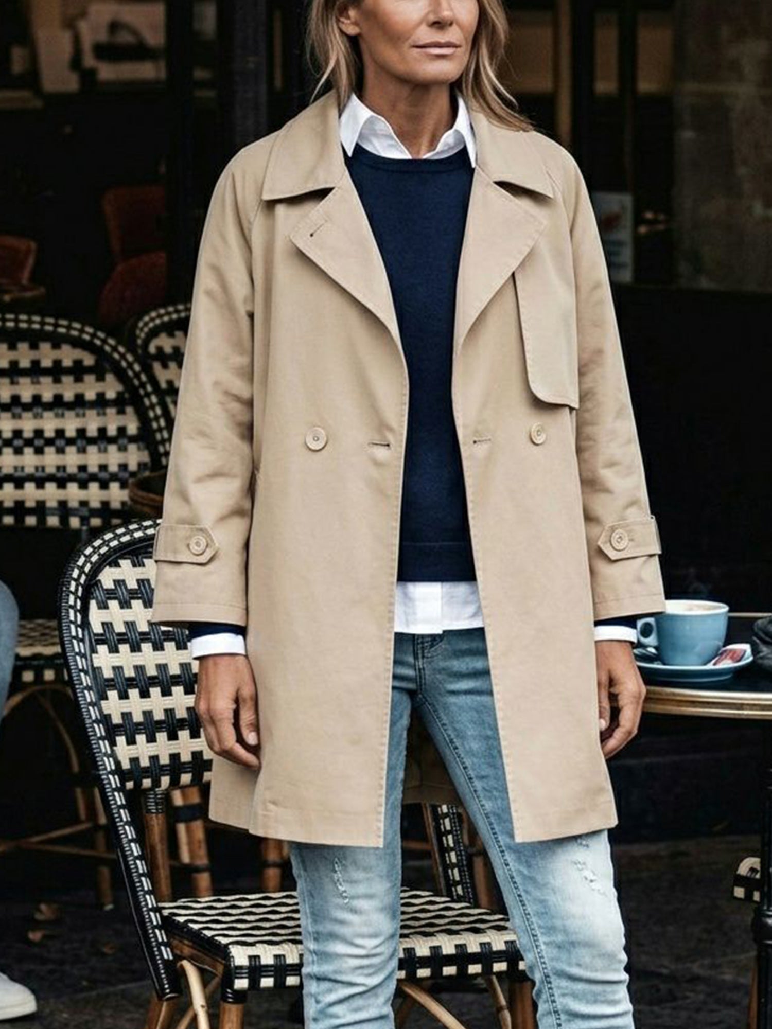 Cotton-Gaberdine Trench Coat