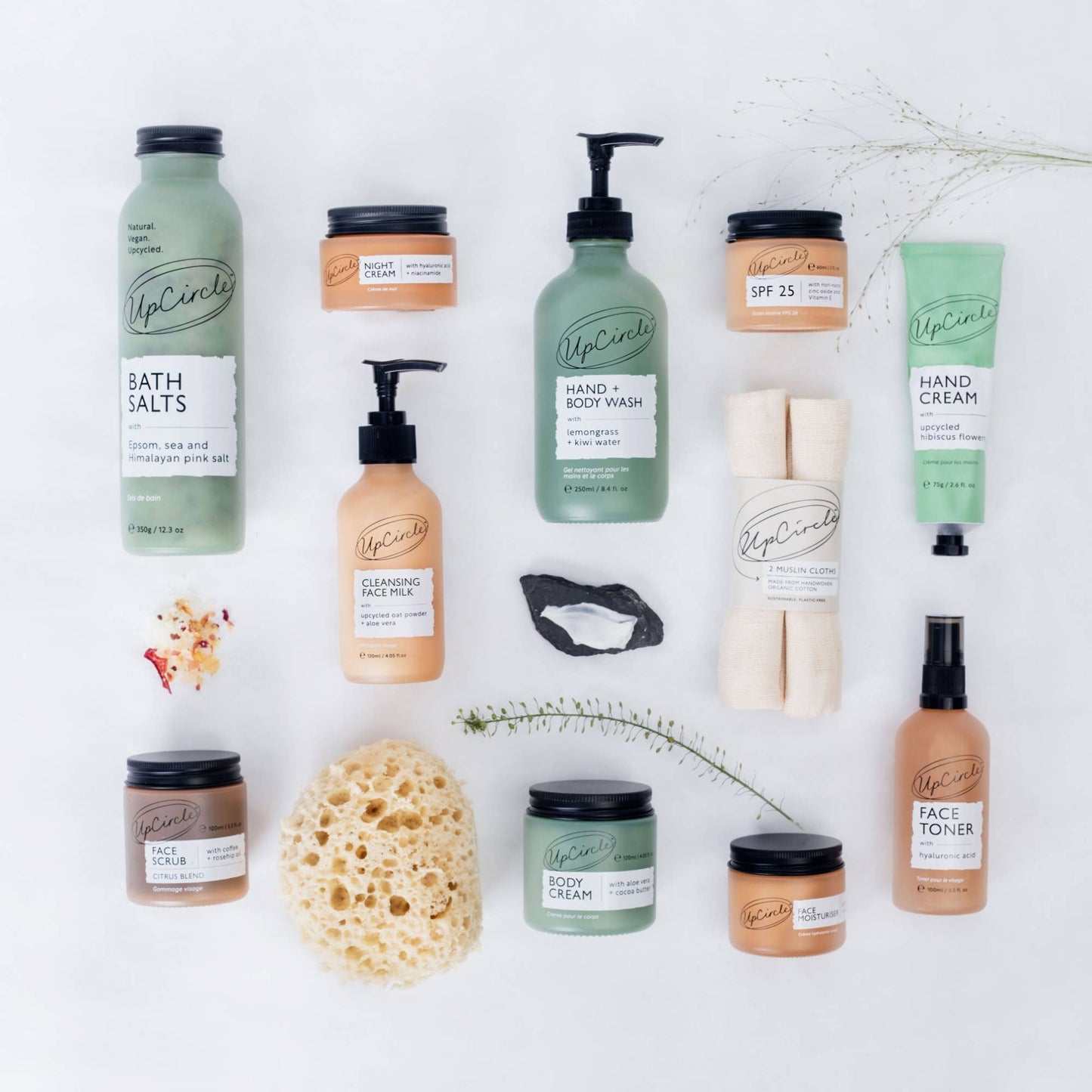 UpCircle Beauty Organic Sustainable Unbleached Reusable Muslin Cloths