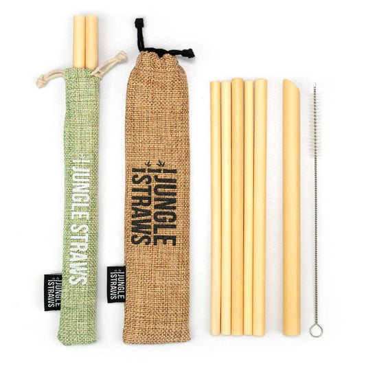 Jungle Culture Bamboo Straws - Reusable Drinking Straw Set - Plastic-Free | 