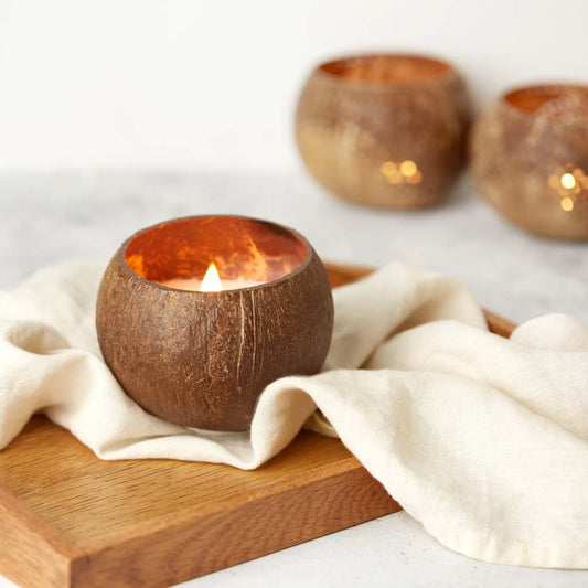 Jungle Culture Coconut Shell Candle w/ Gift Bag (Multiple Scents Available) | 