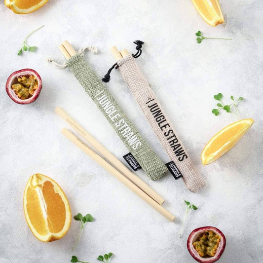 Jungle Culture Bamboo Straws - Reusable Drinking Straw Set - Plastic-Free | 