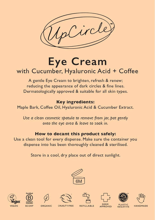 UpCircle Beauty Vegan Hydrating Eye Cream with Hyaluronic Acid + Coffee Oil | 