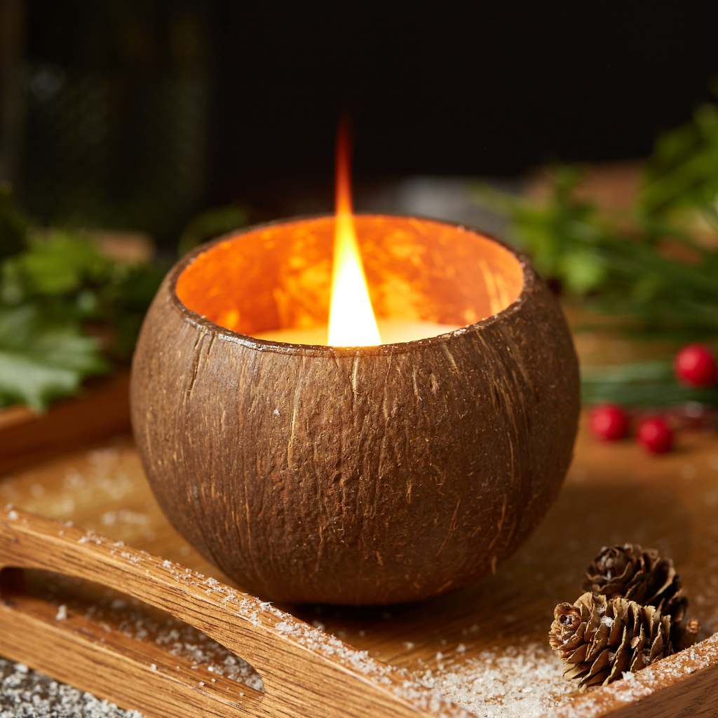 Jungle Culture Coconut Shell Candle w/ Gift Bag (Multiple Scents Available)