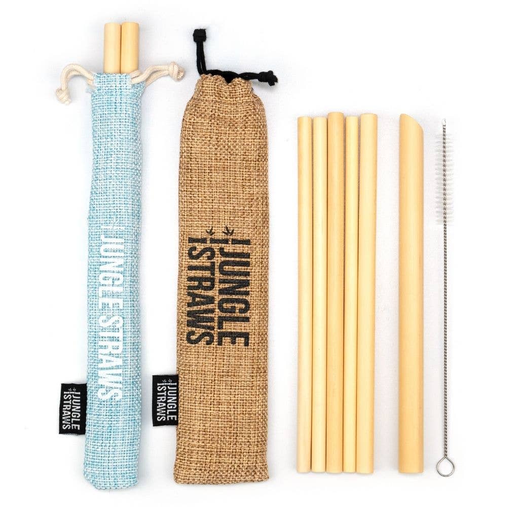 Jungle Culture Bamboo Straws - Reusable Drinking Straw Set - Plastic-Free