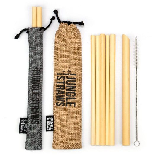 Jungle Culture Bamboo Straws - Reusable Drinking Straw Set - Plastic-Free | 