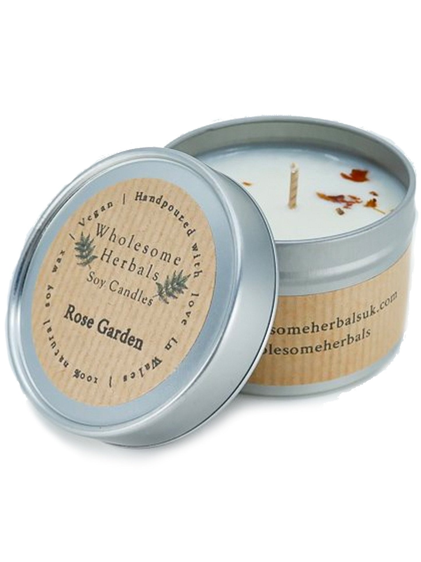 Wholesome Herbals Soy Candle Rose Garden | Will's Vegan Store