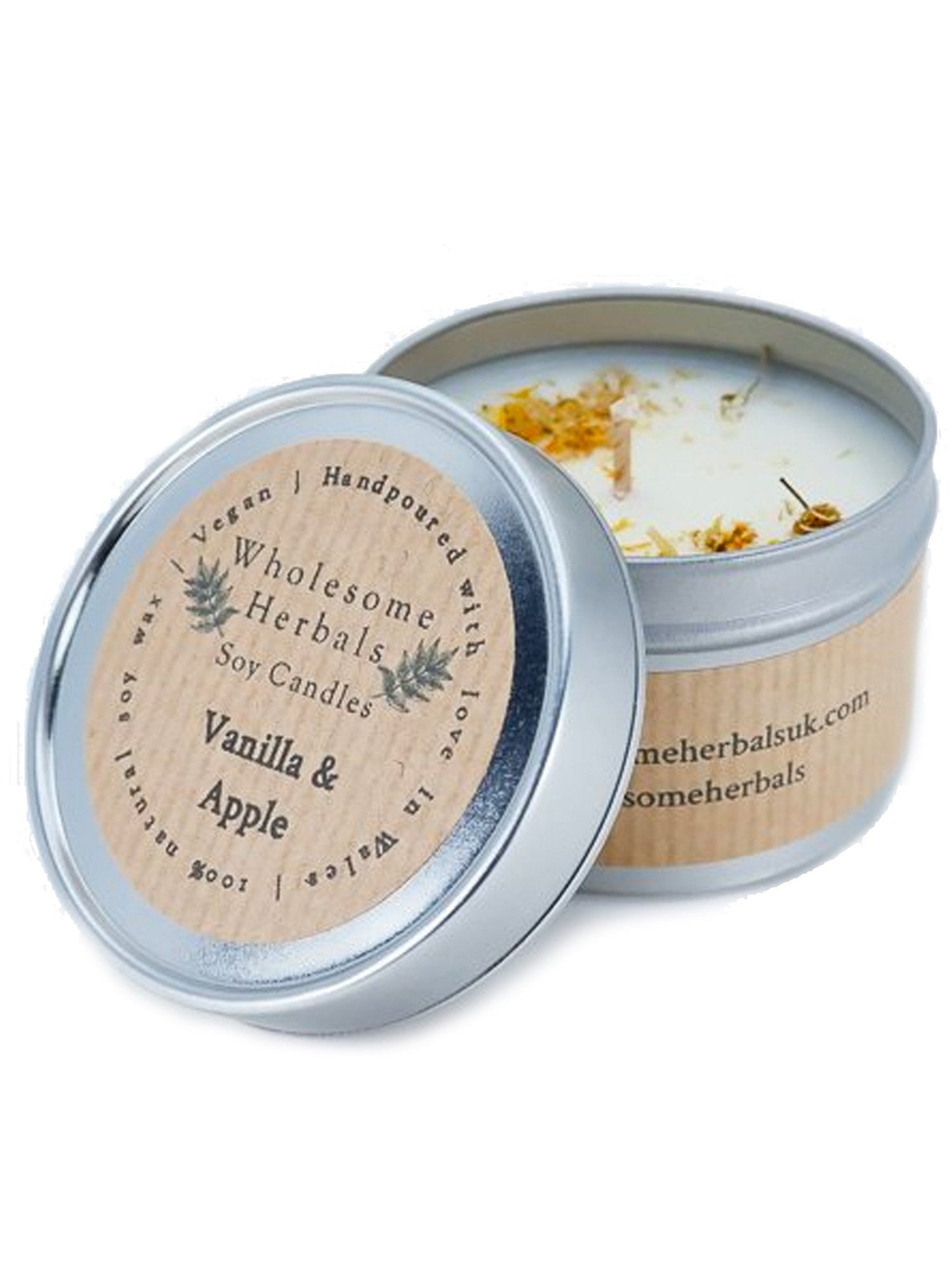 Wholesome Herbals Soy Candle Vanilla & Apple | Will's Vegan Store