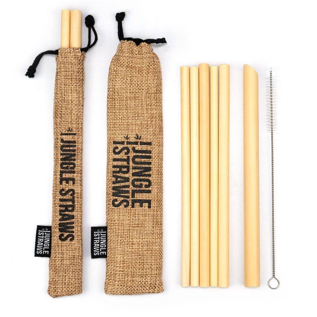 Jungle Culture Bamboo Straws - Reusable Drinking Straw Set - Plastic-Free