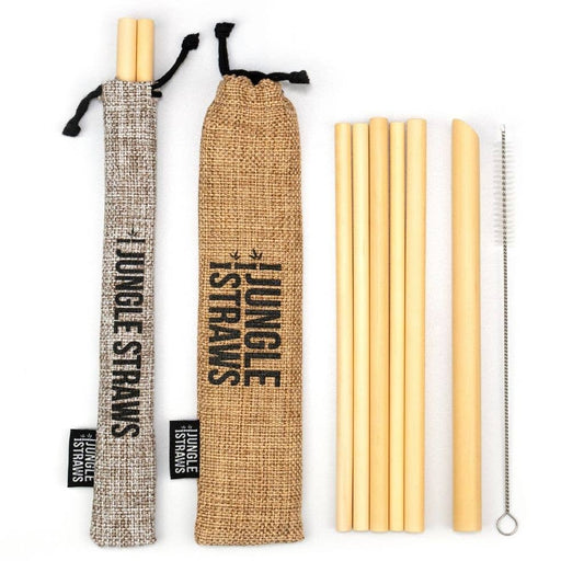 Jungle Culture Bamboo Straws - Reusable Drinking Straw Set - Plastic-Free | 