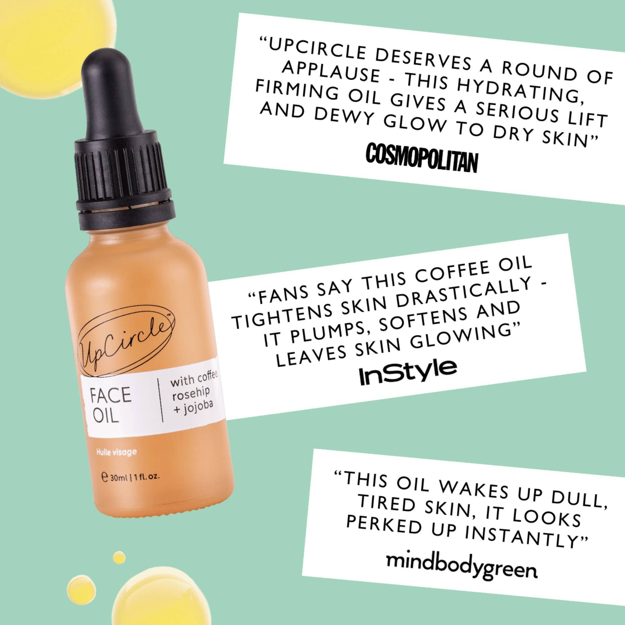 Upcircle Coffee Rosehip Face Oil | Will's Vegan Store