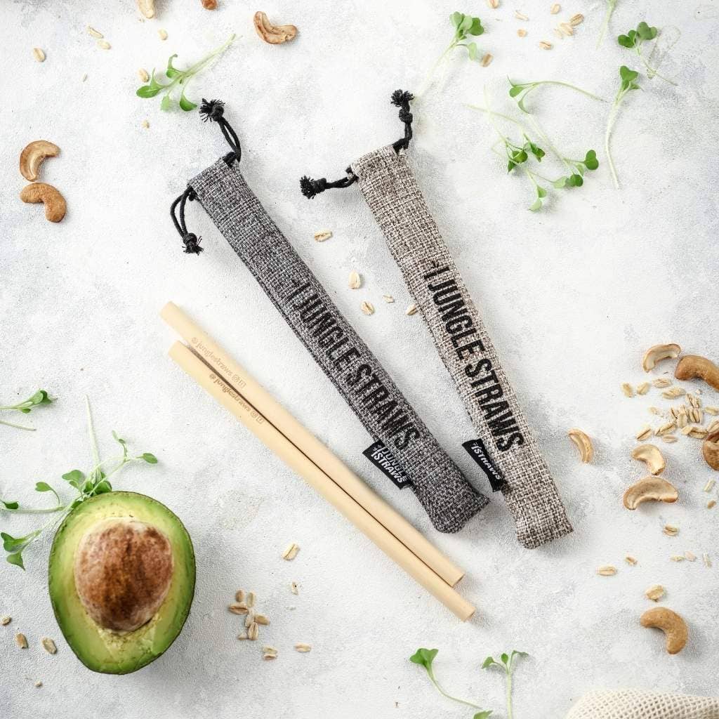 Jungle Culture Bamboo Straws - Reusable Drinking Straw Set - Plastic-Free