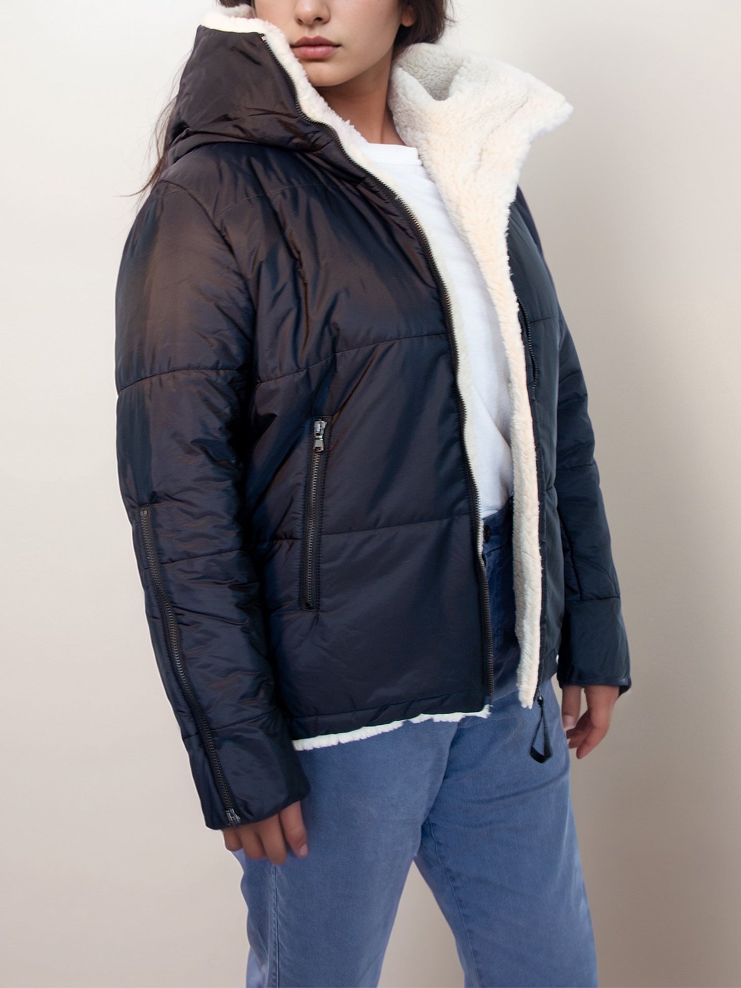 Vegan Women's Recycled Vegan Shearling Puffer | Will's Vegan Store