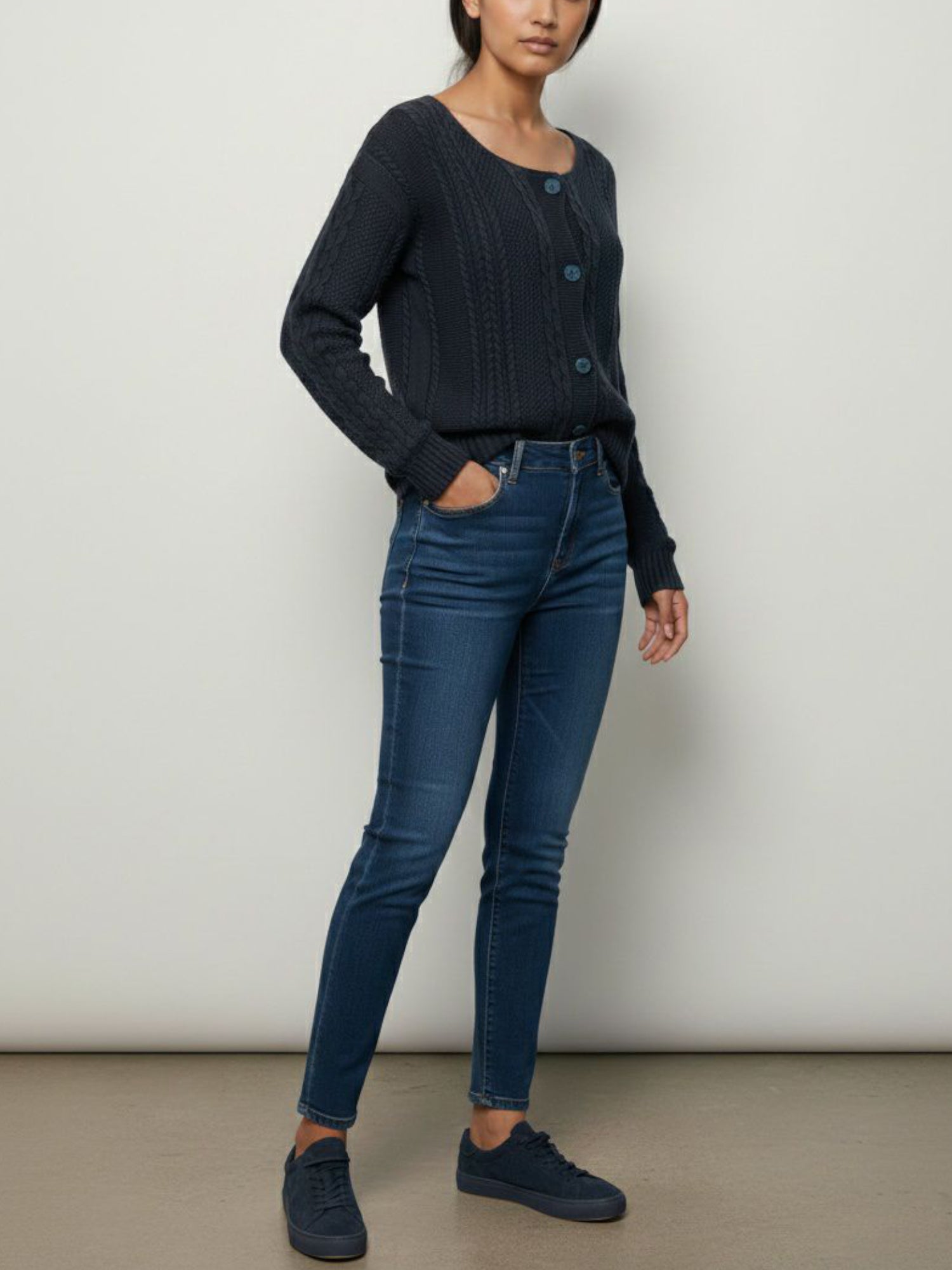 Vegan Women's Chunky Button Up Knited Cardigan | Will's Vegan Store