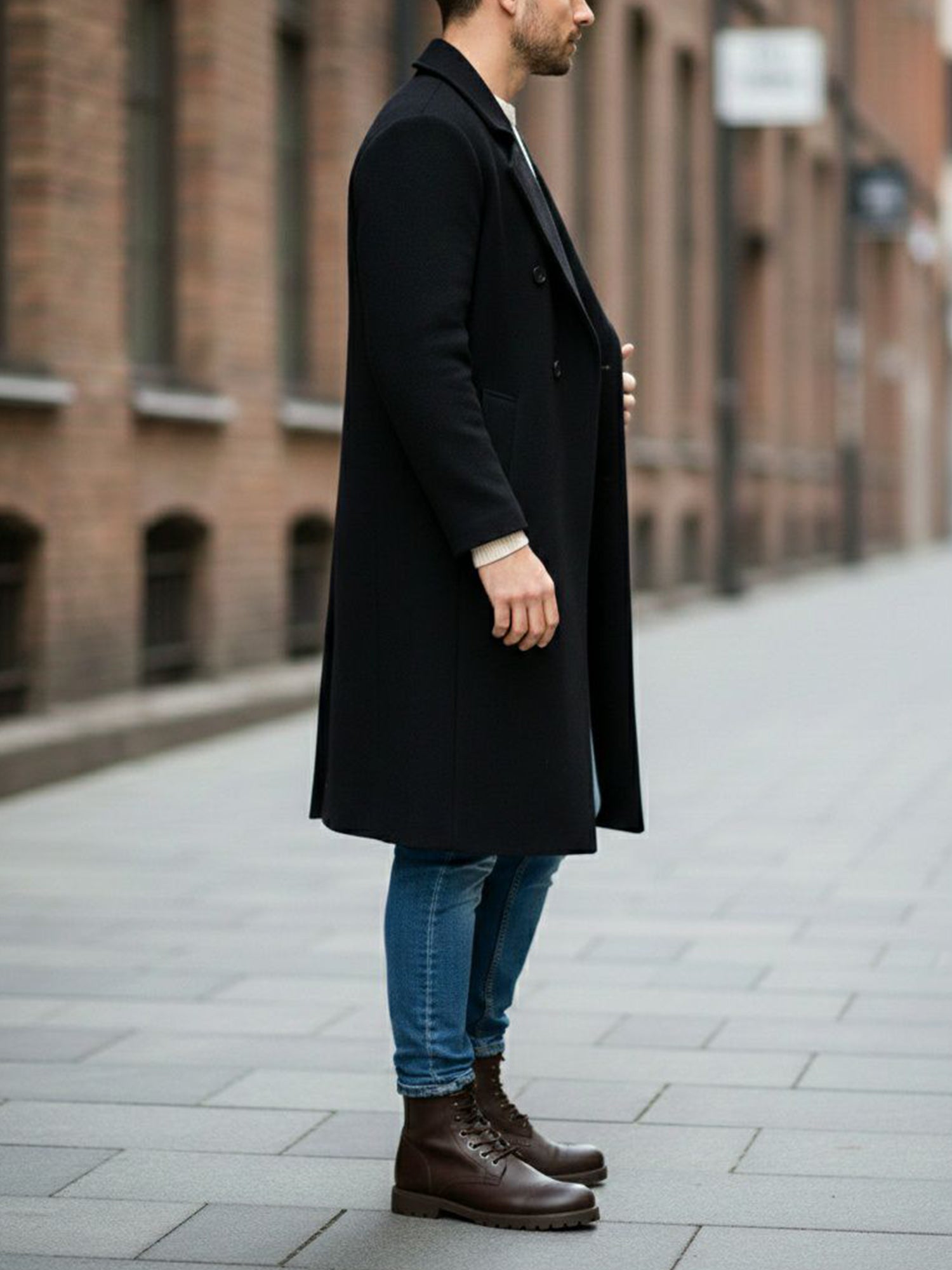 Men's Double Breasted Vegan Wool Coat | Will's Vegan Store