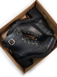 Lace-Up Track Sole Booties | Will's Vegan Store