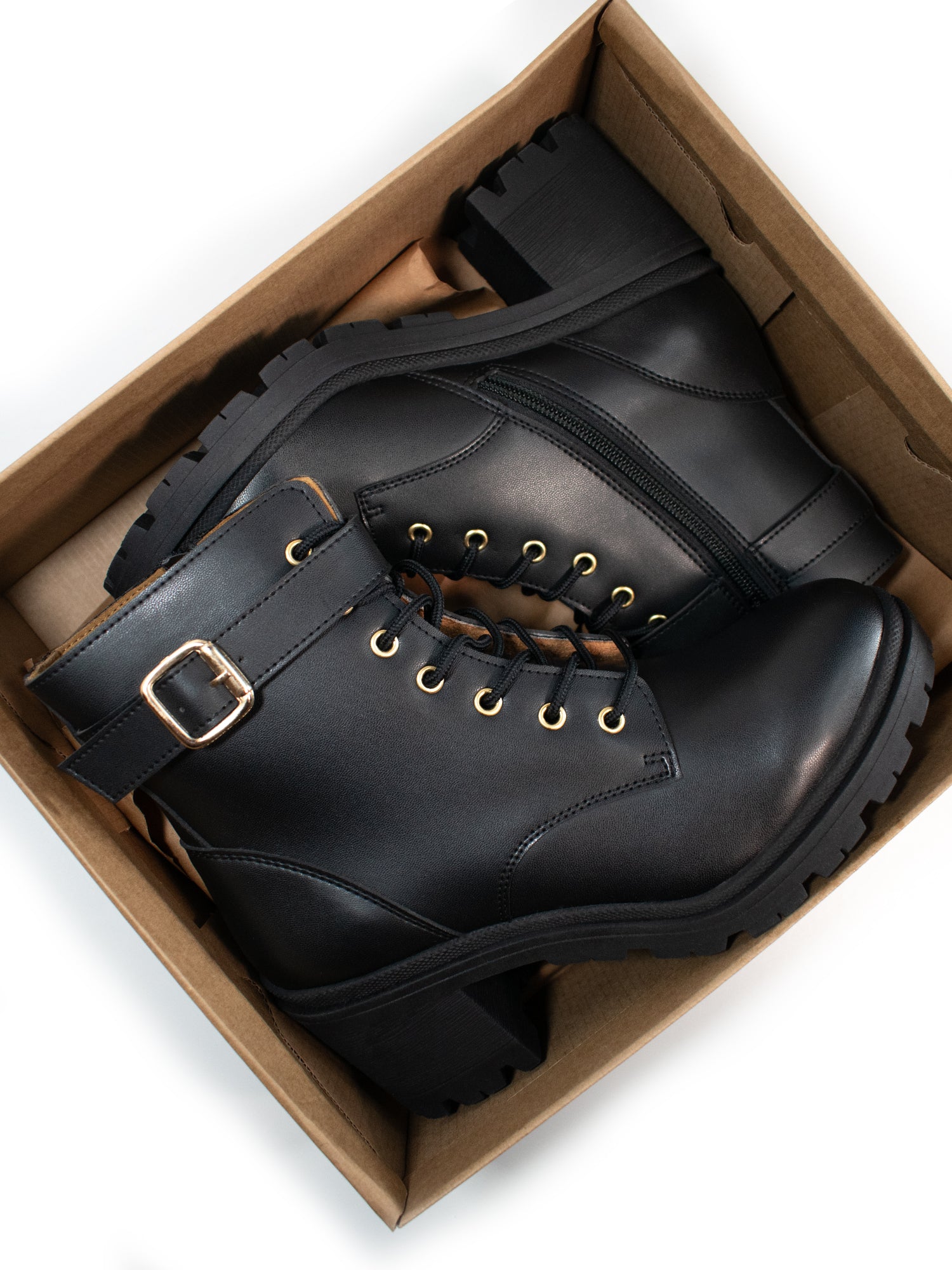 Lace-Up Track Sole Booties | Will's Vegan Store