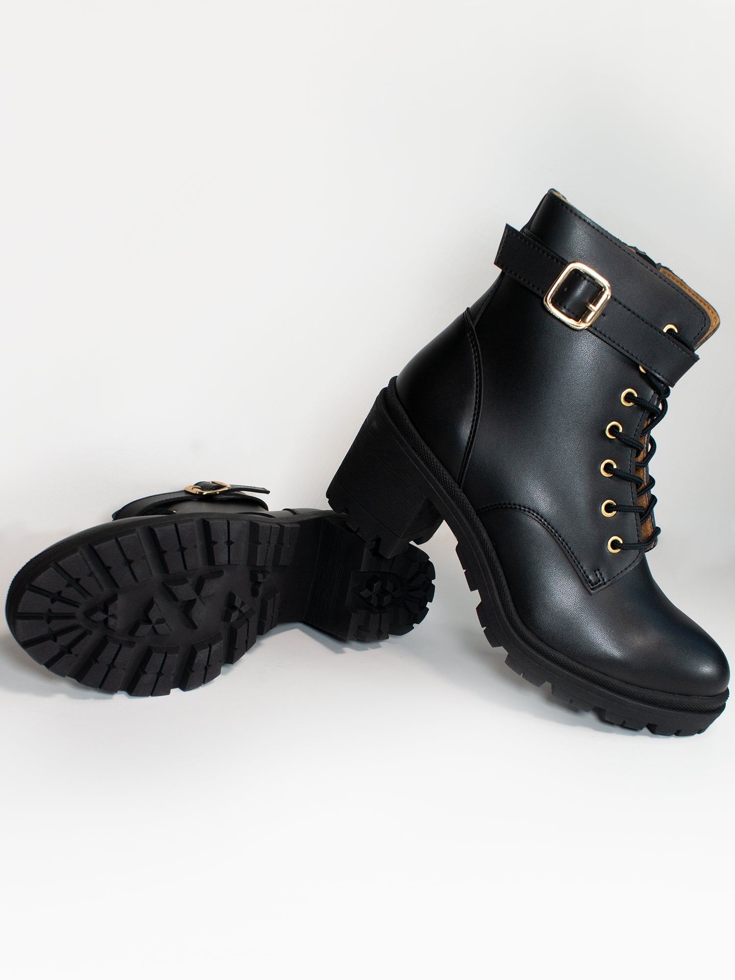 Lace-Up Track Sole Booties | Will's Vegan Store