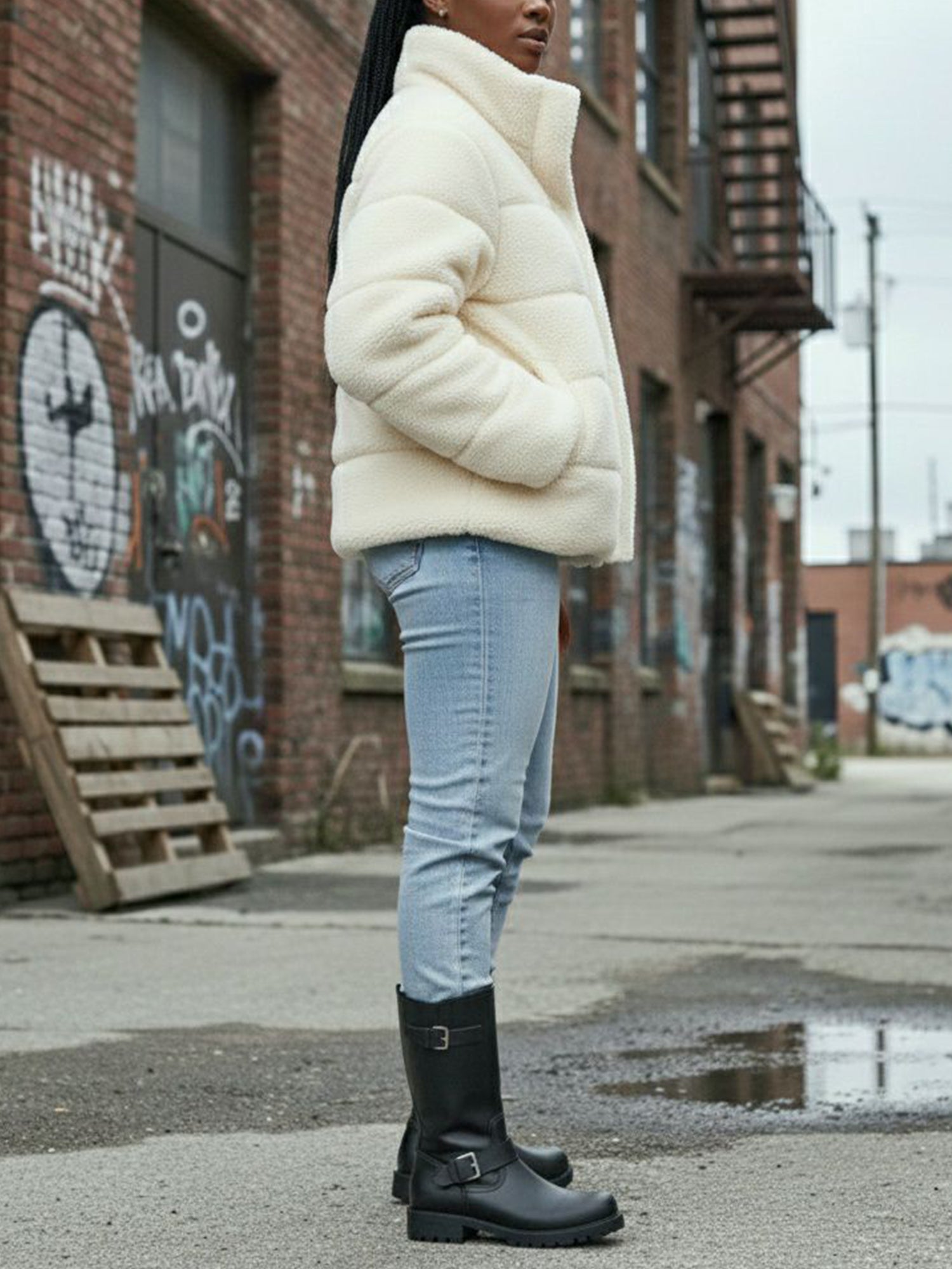 Vegan Women's Recycled Teddy Puffer | Will's Vegan Store