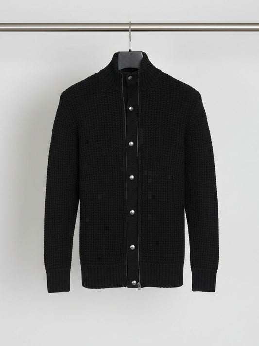 Vegan Men's Recycled Waffle Cardigan | Will's Vegan Store