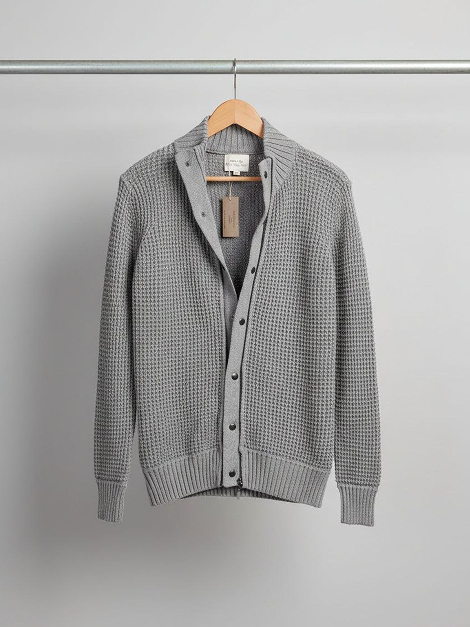 Vegan Men's Recycled Waffle Cardigan | Will's Vegan Store