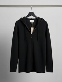 Recycled Zip Up Knit Hoodie