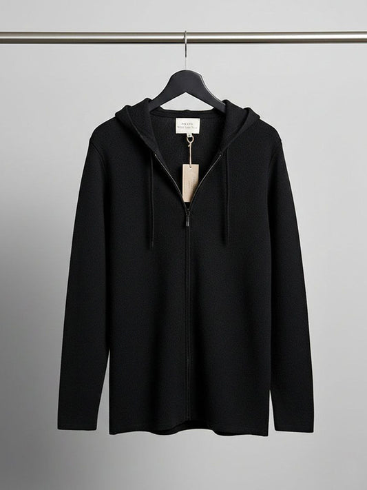 Vegan Men's Recycled Zip Up Knit Hoodie | Will's Vegan Store