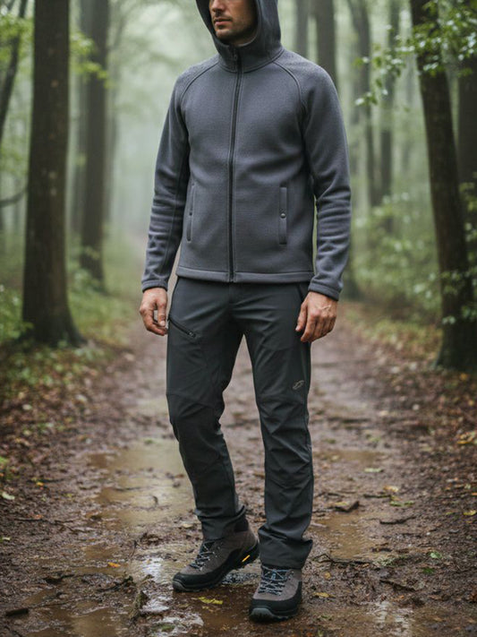 Vegan Men's Recycled Zip Through Hooded Fleece | Will's Vegan Store