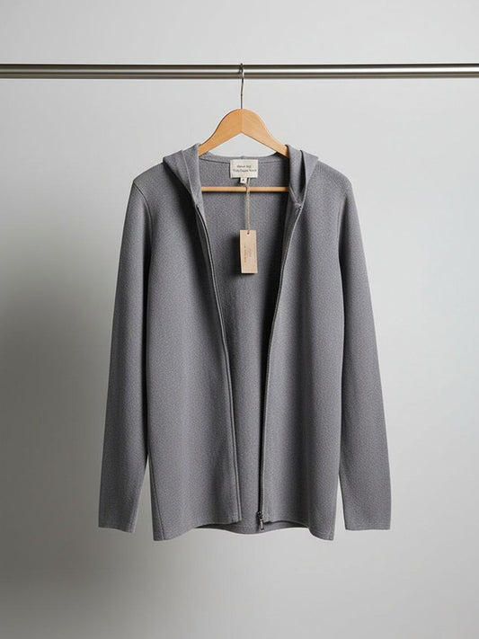 Vegan Men's Recycled Zip Up Knit Hoodie | Will's Vegan Store