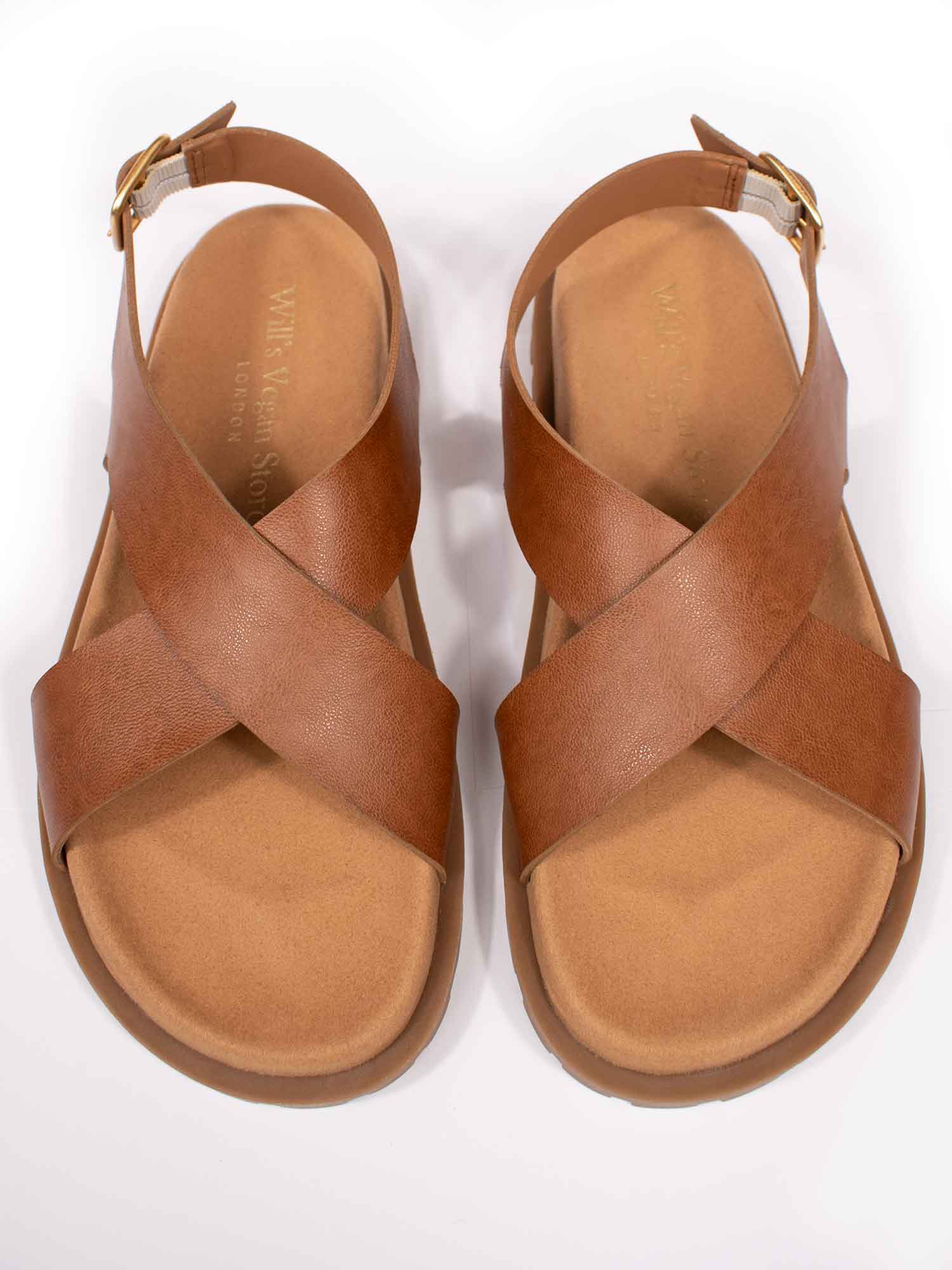 Cross Over Footbed Sandals | Will's Vegan Store