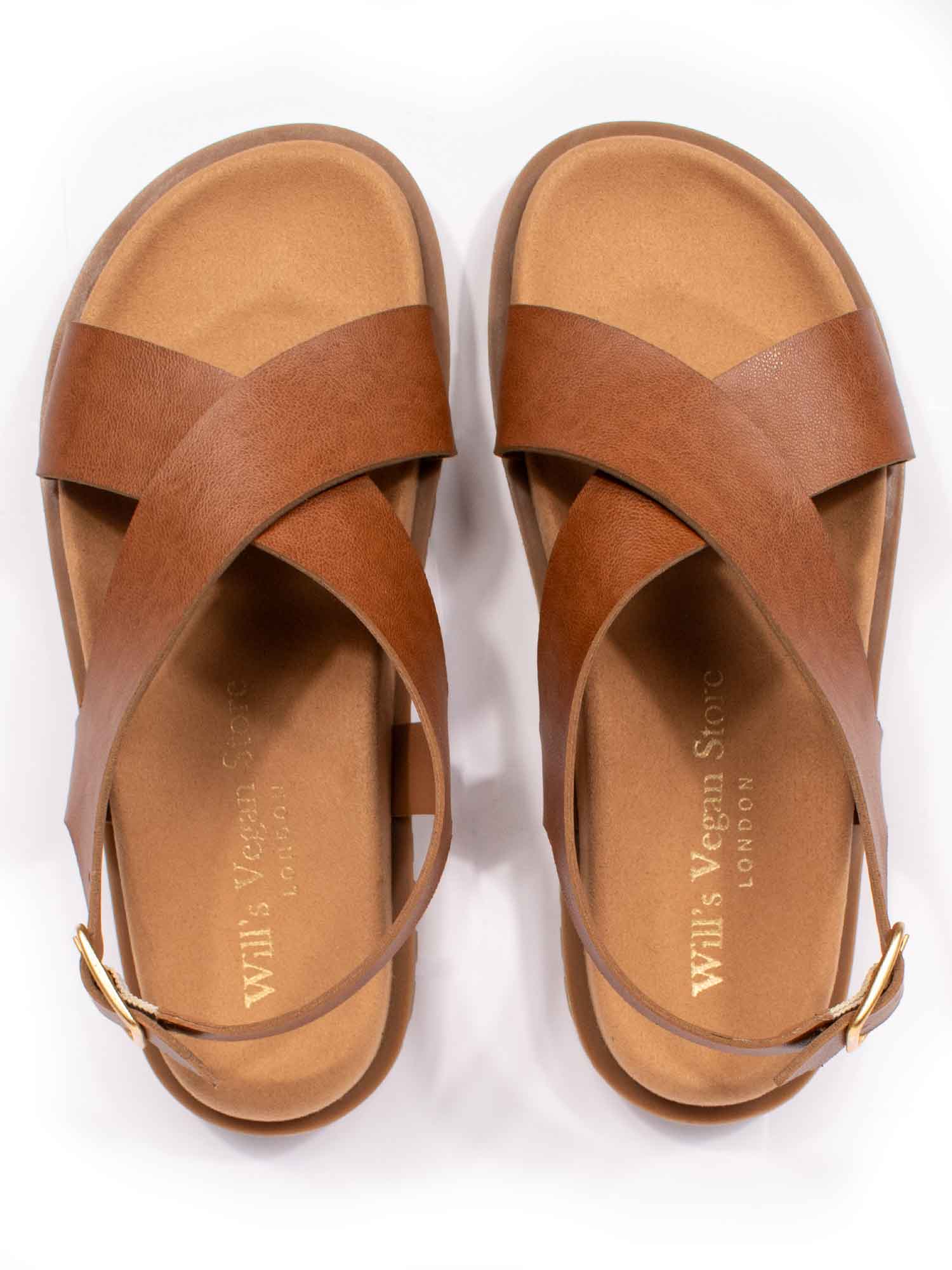 Cross Over Footbed Sandals | Will's Vegan Store