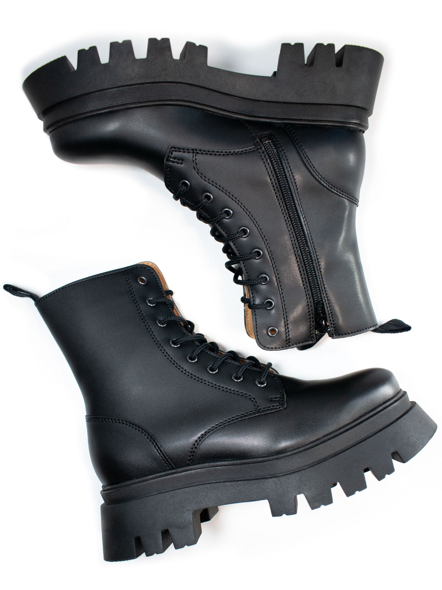 Track Sole 8 Eye Lace-Up Boots | Will's Vegan Store