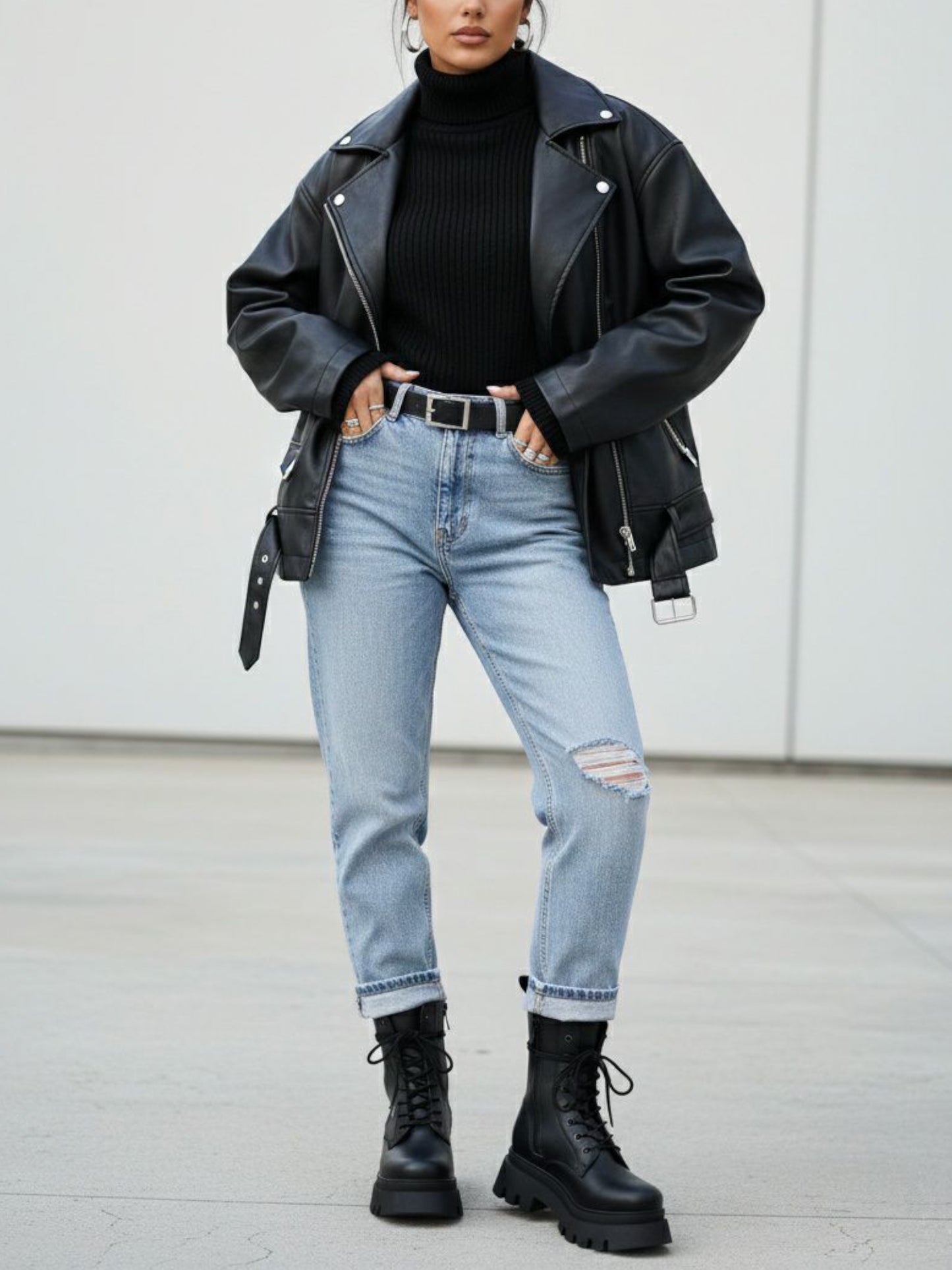 Track Sole 8-Eye Lace Up Boots