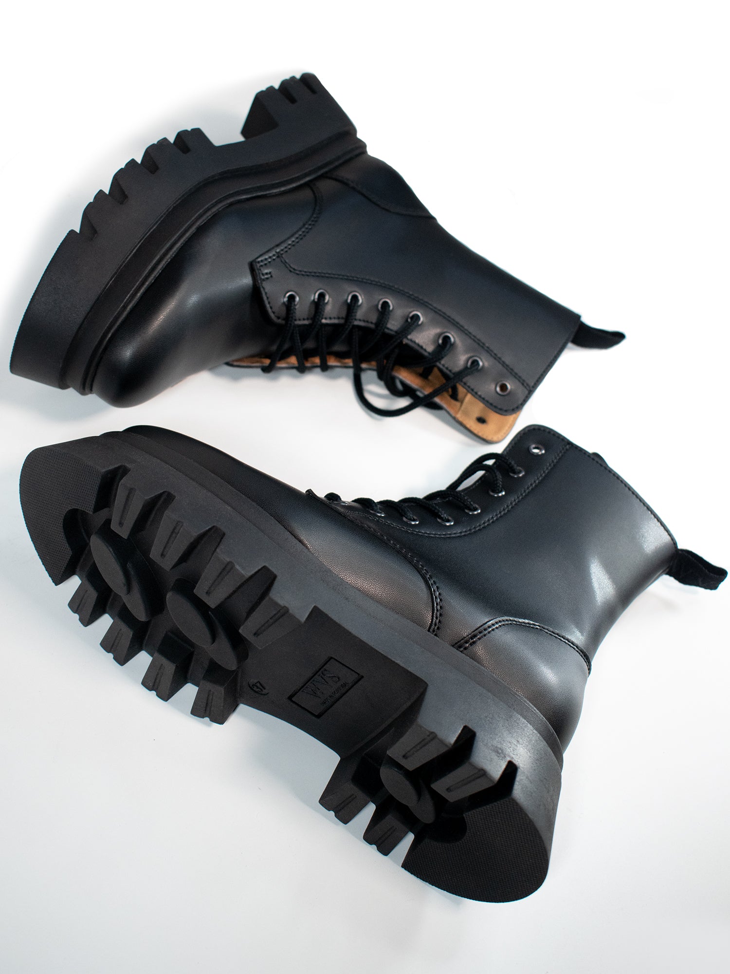 Track Sole 8 Eye Lace-Up Boots | Will's Vegan Store