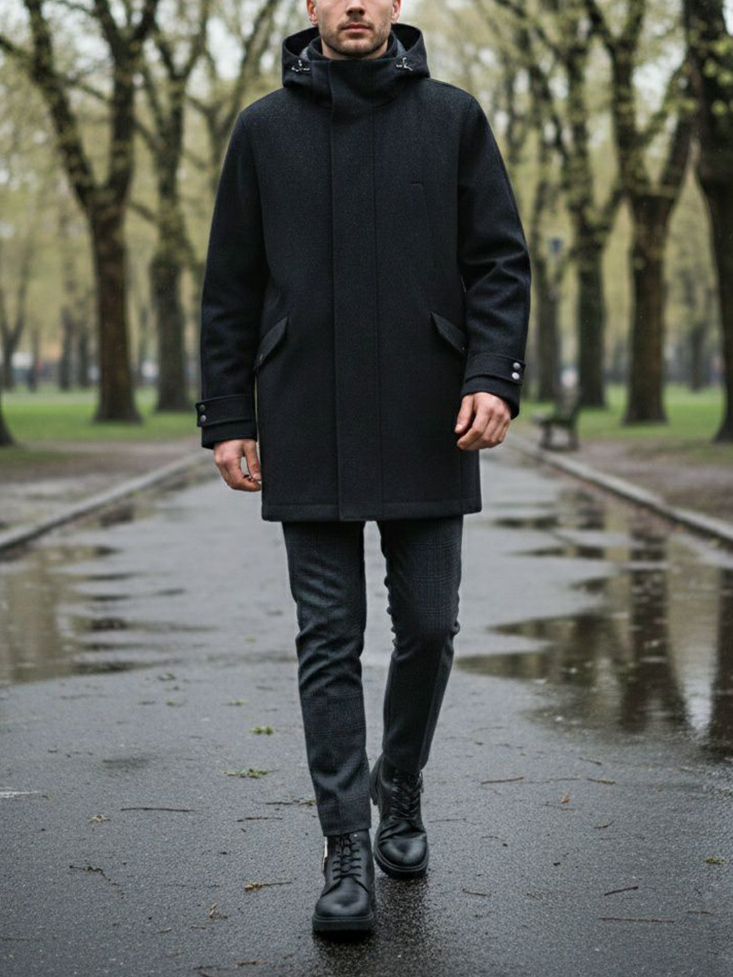 Vegan Wool Hooded Coat | Will's Vegan Store
