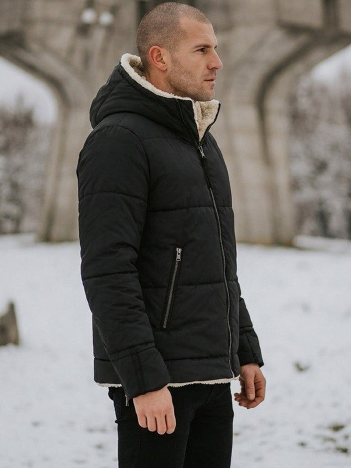 Recycled Vegan Shearling Puffer