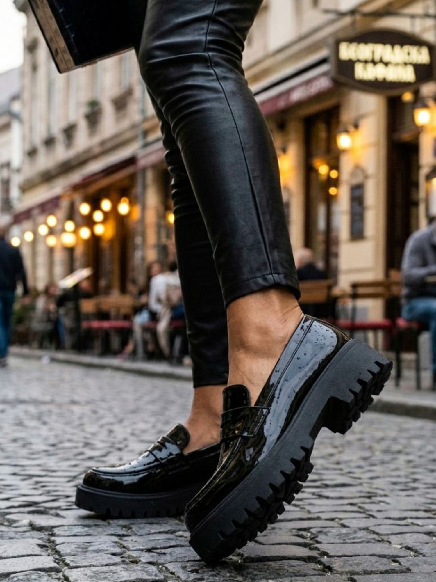 Track Sole Penny Loafers