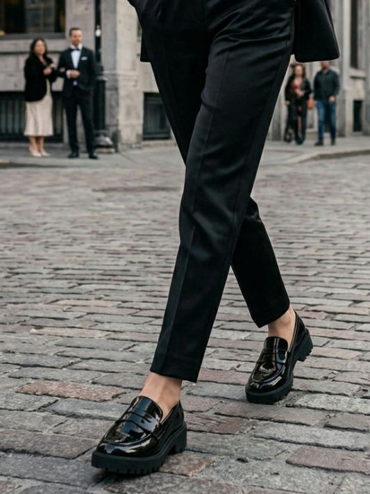 Track Sole Penny Loafers