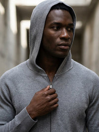 Recycled Zip Up Knit Hoodie