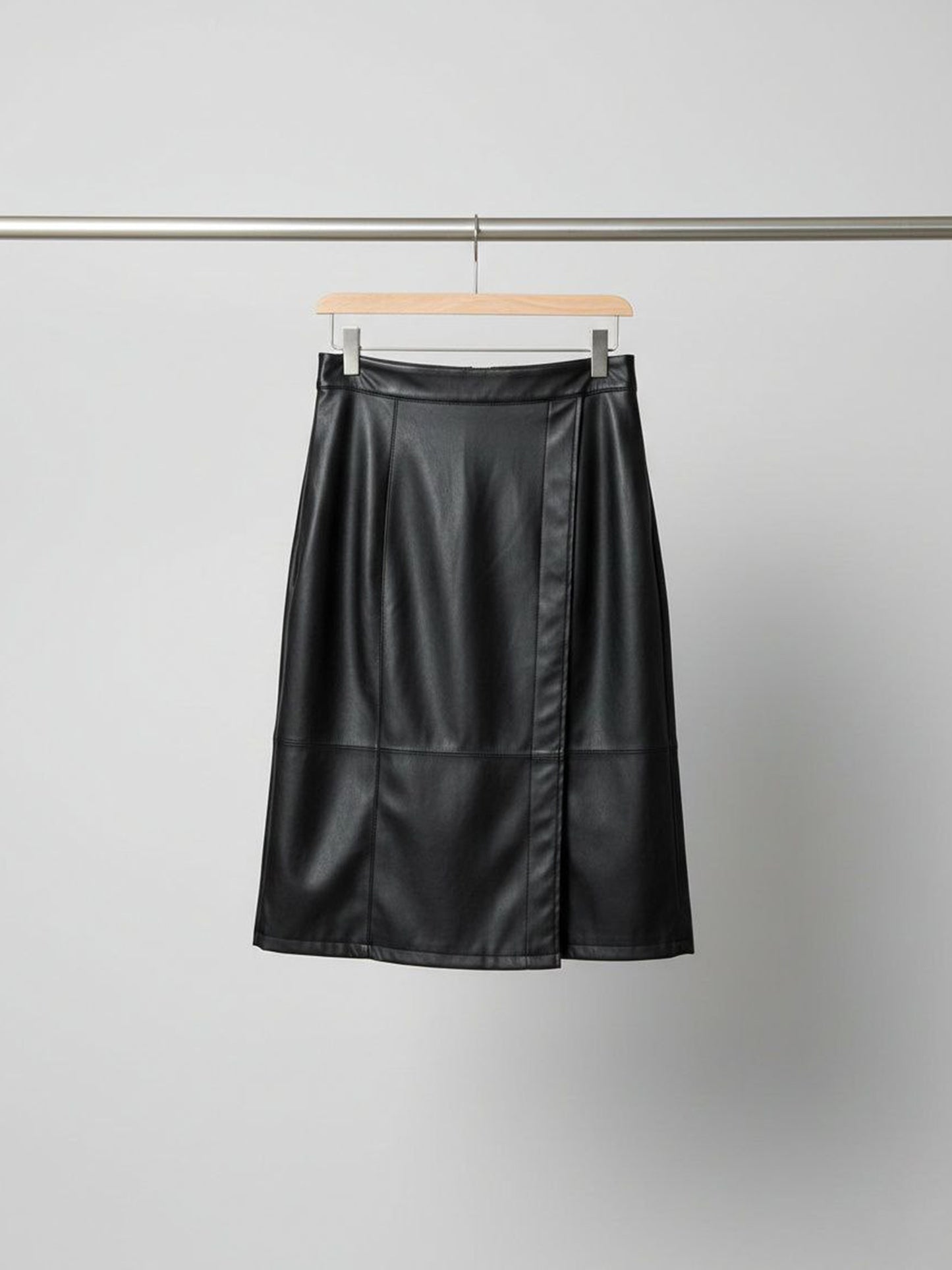 Vegan Leather Wrap Sarong Skirt