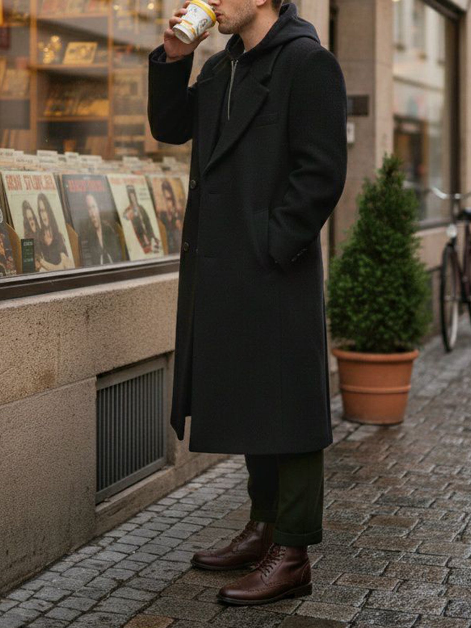 Structured Vegan Wool Coat | Will's Vegan Store