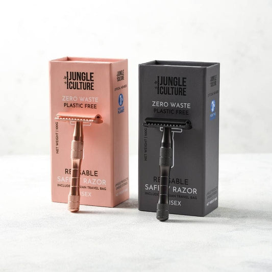 Jungle Culture Rose Gold & Black Reusable Safety Razors (5 Year Warranty) | 