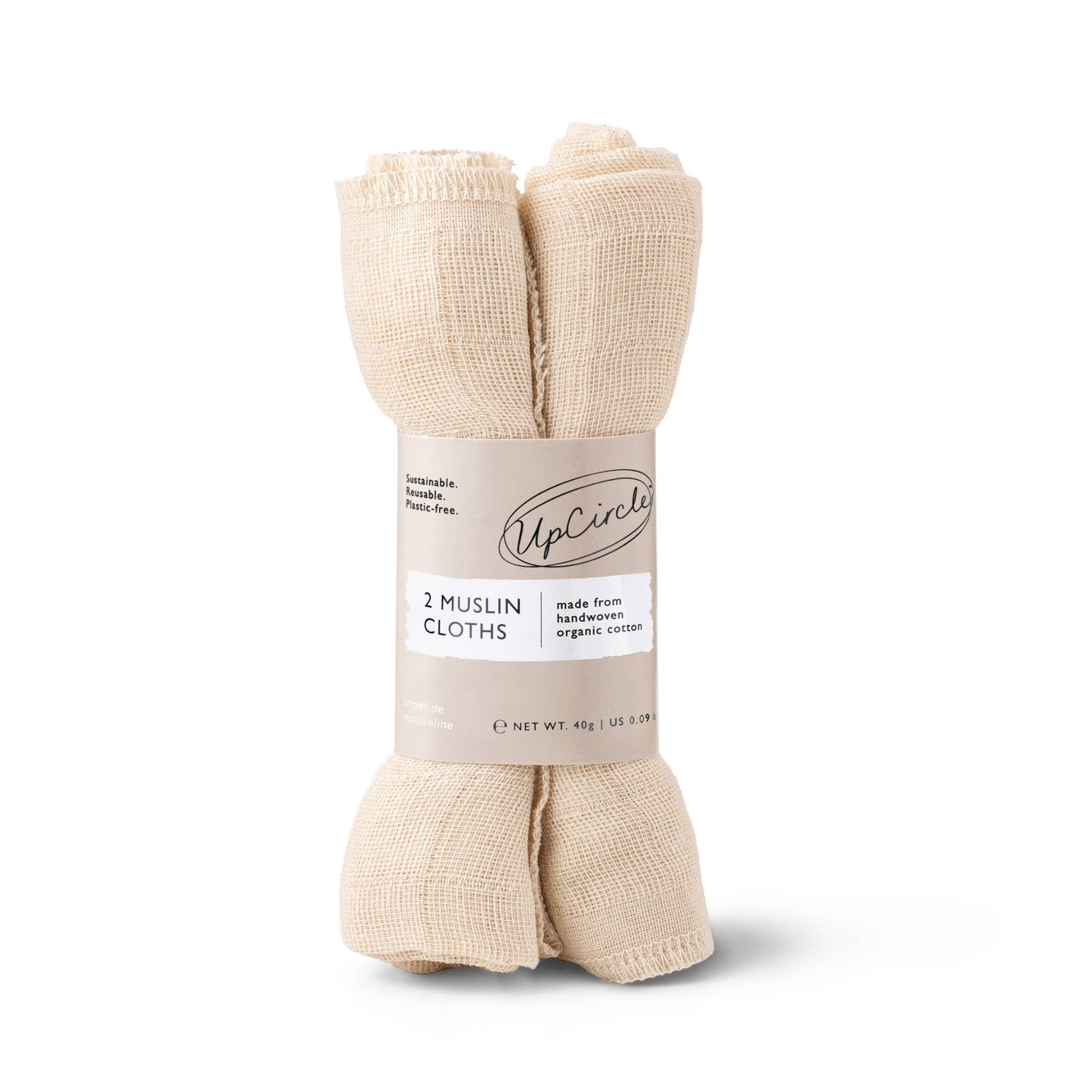 UpCircle Beauty Organic Sustainable Unbleached Reusable Muslin Cloths