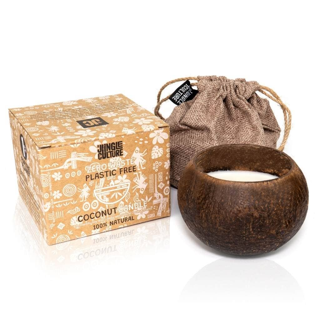 Jungle Culture Coconut Shell Candle w/ Gift Bag (Multiple Scents Available)