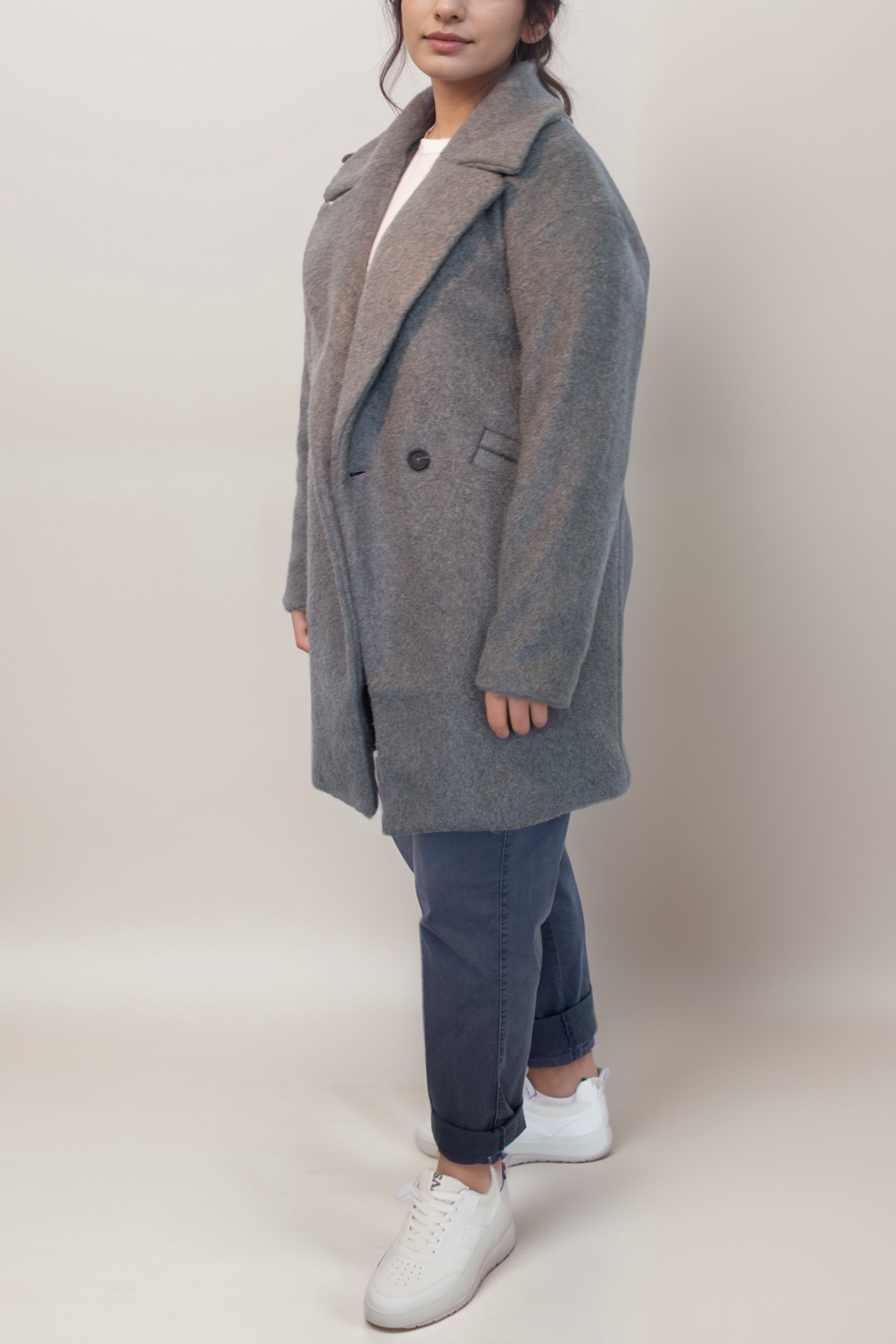 Gray wool coat womens best sale