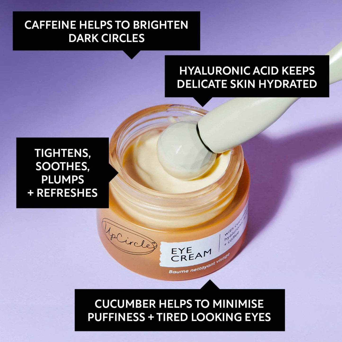 UpCircle Beauty Vegan Hydrating Eye Cream with Hyaluronic Acid + Coffee Oil
