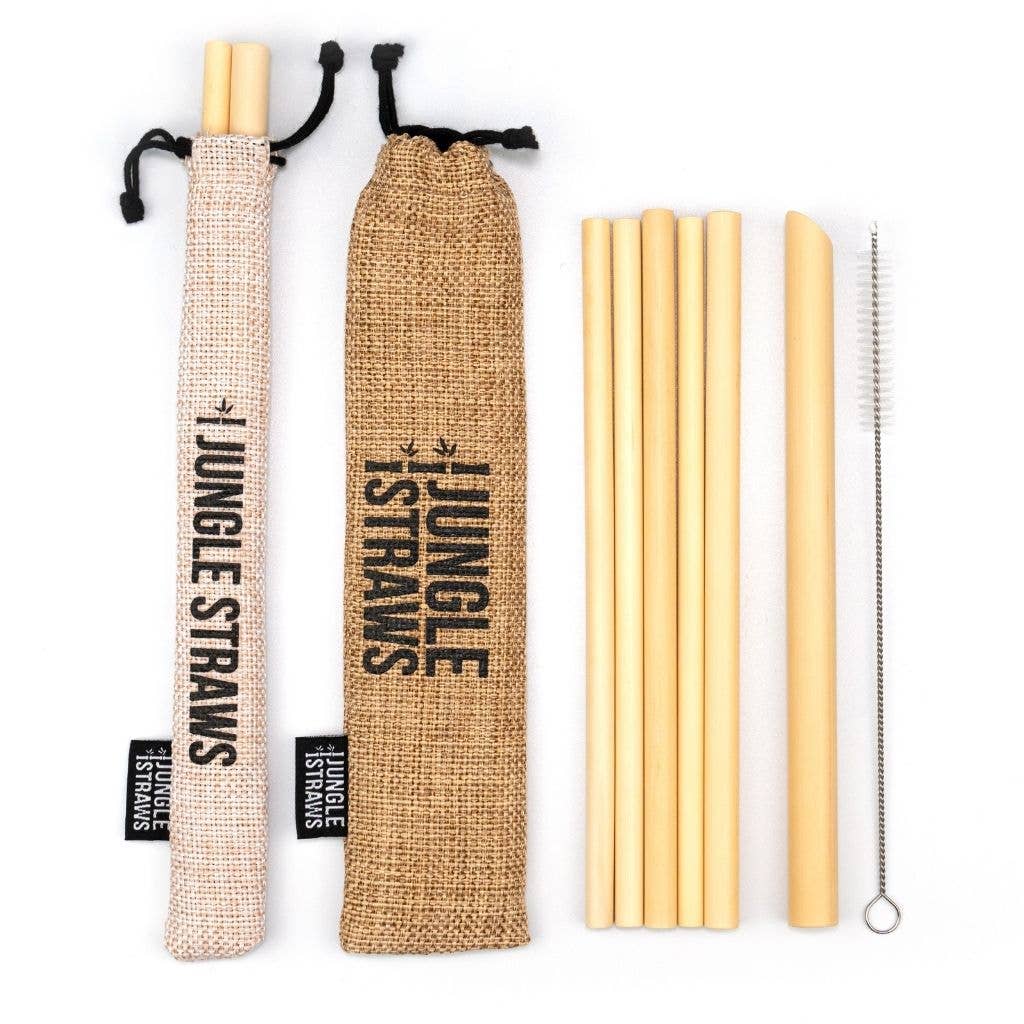 Jungle Culture Bamboo Straws - Reusable Drinking Straw Set - Plastic-Free