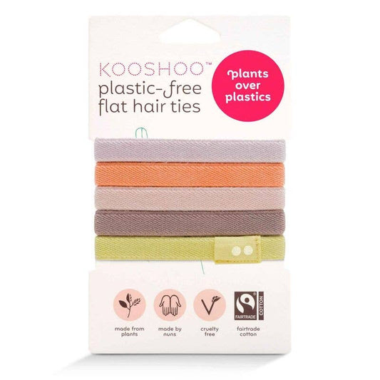 ecoLiving KOOSHOO Plastic Free Hair Ties - 5 Pack | 