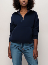 Vegan Women's Recycled Windbreaker Fleece Quarter Zip | Will's Vegan Store